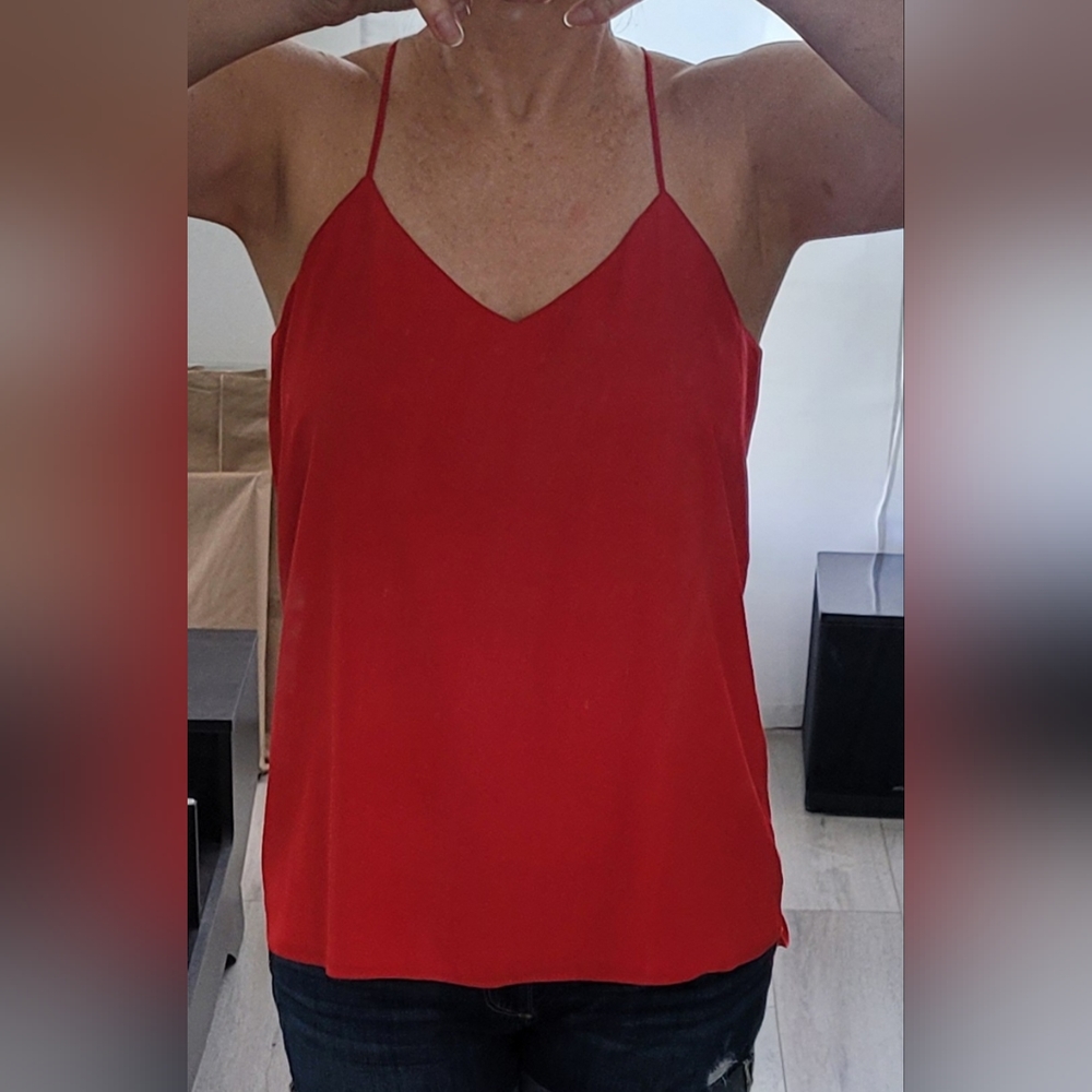 Express Red Top with Drape Back